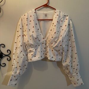 White Floral Women's Top